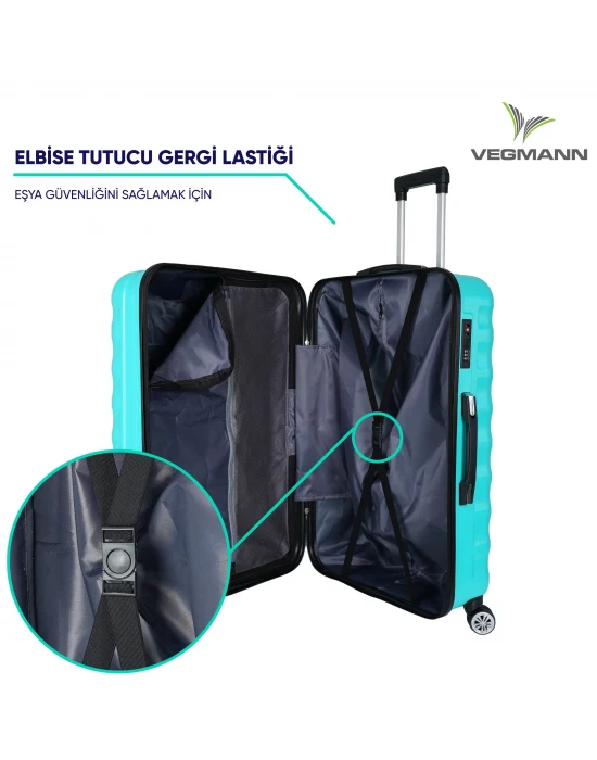 Vegmann Delphin Su Yeşili 3 lü Valiz seti