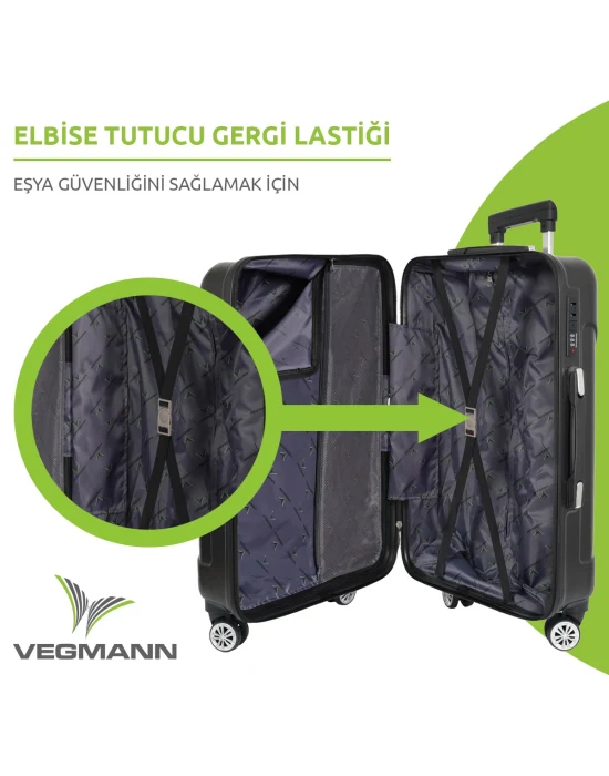 Vegmann Vela Siyah 3lü Valiz Seti
