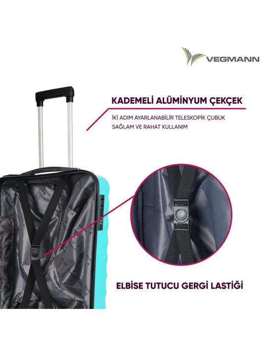 Vegmann Wave Laptop Bölmeli Su Yeşili Kabin Boy Valiz
