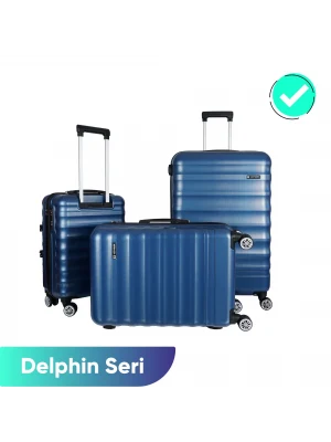 Vegmann Delphin Mavi 3 lü Valiz seti