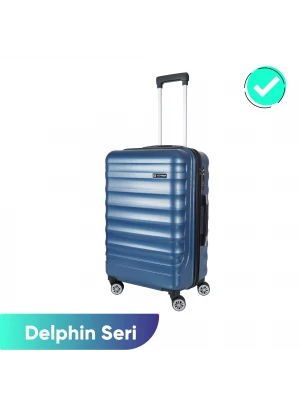 Vegmann Delphin Mavi Orta Boy Valiz