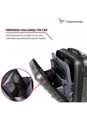 Vegmann Wave Laptop Bölmeli Antrasit Kabin Boy Valiz