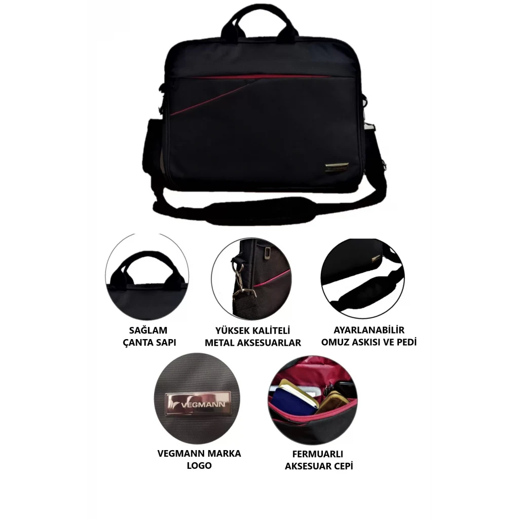 Vegmann AV-6900 Siyah 15.6 Inç Laptop Evrak Çantası