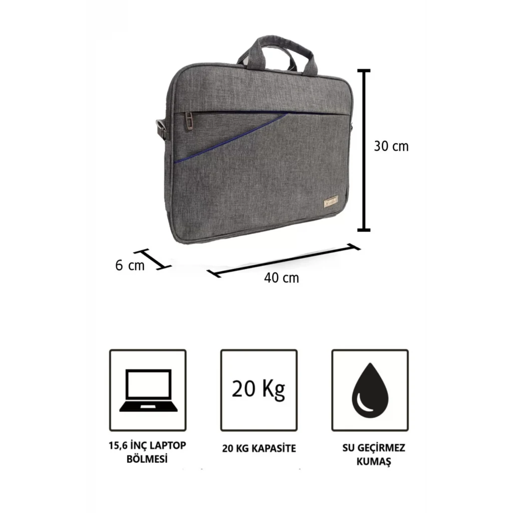 Vegmann Av6900 Gri 15.6 Inç Uyumlu Laptop Bilgisayar Evrak Çantası