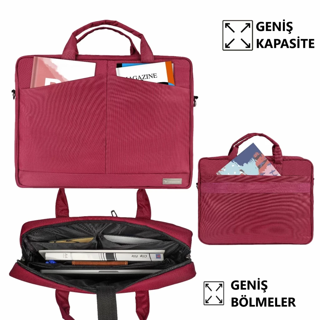 Vegmann AV-6457 17.3 inç Notebook Laptop Evrak Çantası - Bordo