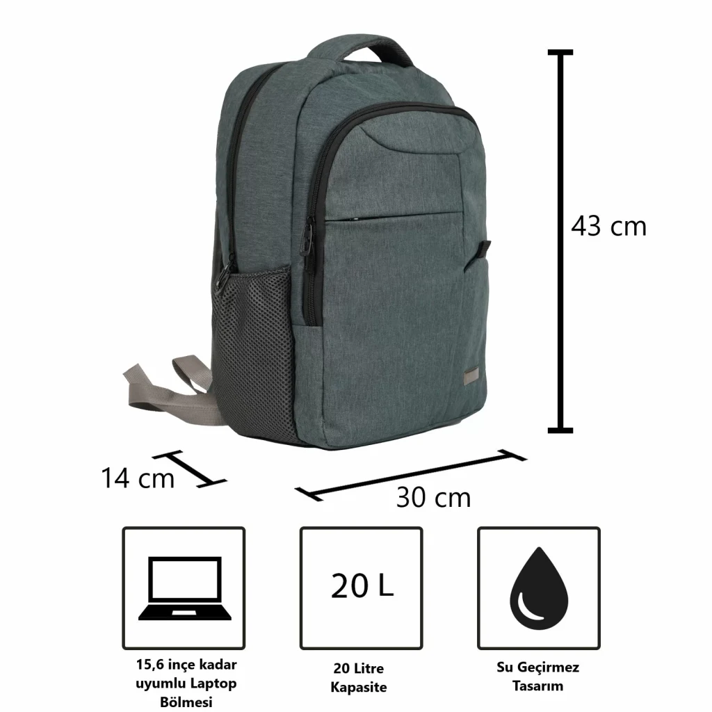 Vegmann Tucana VGM-030 15,6 inç Dizüstü Uyumlu Gri Laptop Sırt Çantası