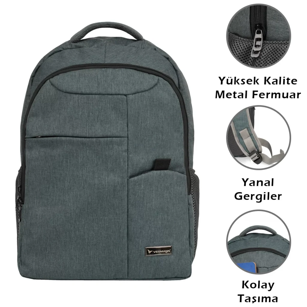 Vegmann Tucana VGM-030 15,6 inç Dizüstü Uyumlu Gri Laptop Sırt Çantası