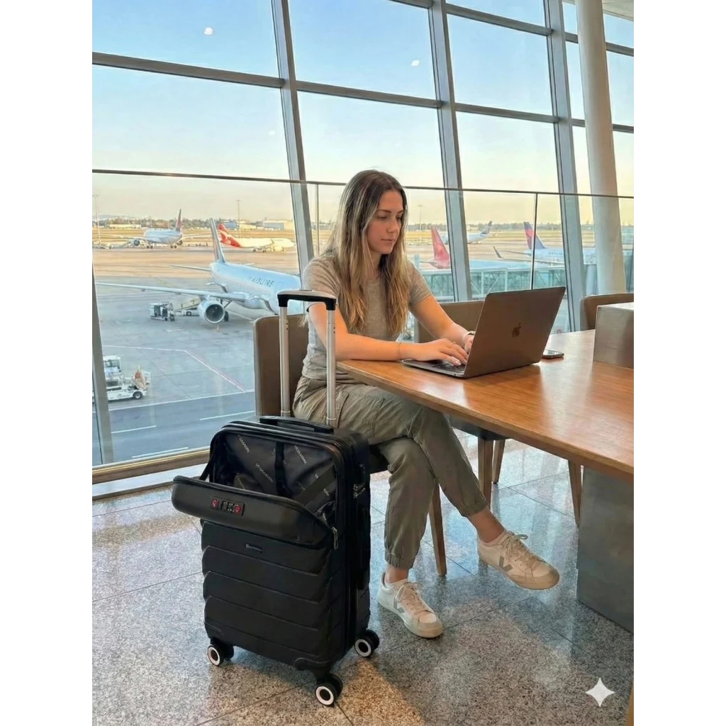 Vegmann Avalon Laptop Bölmeli PP Kırılmaz Kabin Boy Valiz