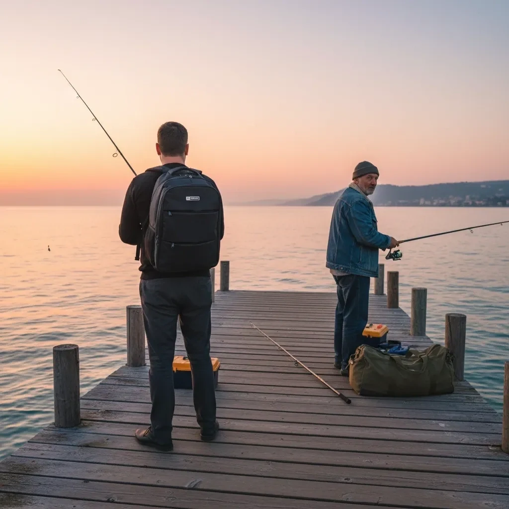 Vegmann Lara Siyah Balıkçı Seyahat Sırt Çantası Okul Çantası