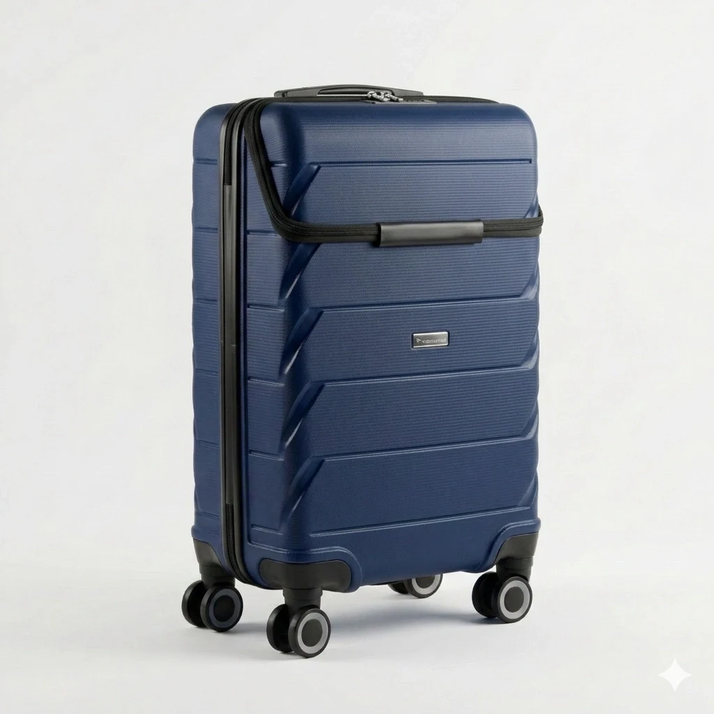 Vegmann Avalon Laptop Bölmeli PP Kırılmaz Lacivert Kabin Boy Valiz