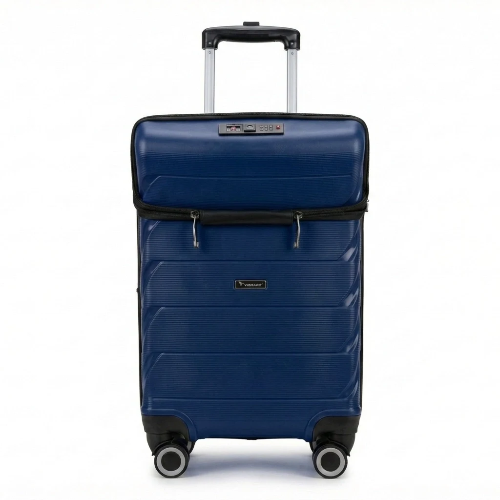 Vegmann Avalon Laptop Bölmeli PP Kırılmaz Lacivert Kabin Boy Valiz