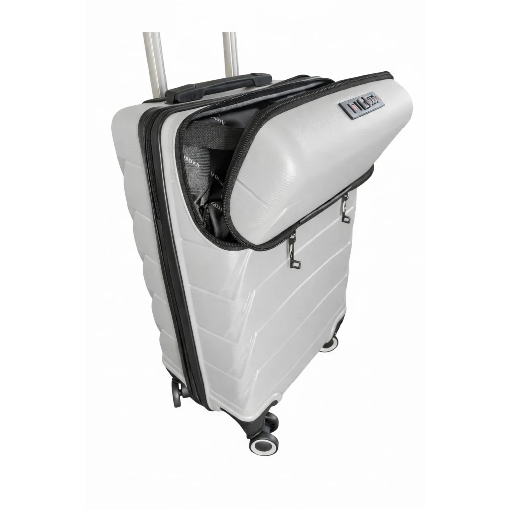 Vegmann Avalon Laptop Bölmeli PP Kırılmaz Gri Kabin Boy Valiz