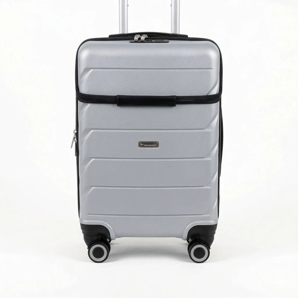 Vegmann Avalon Laptop Bölmeli PP Kırılmaz Gri Kabin Boy Valiz