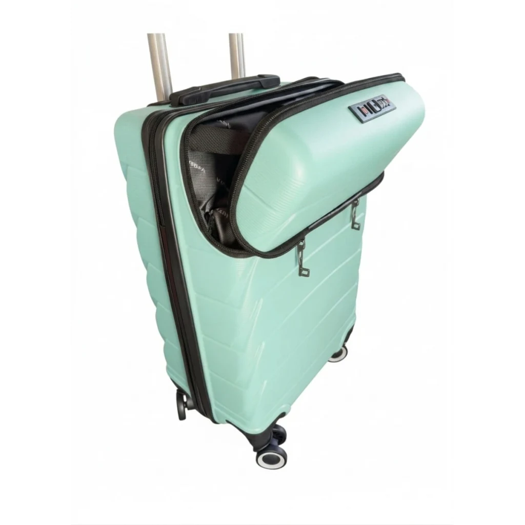 Vegmann Avalon Laptop Bölmeli PP Kırılmaz Su Yeşili Kabin Boy Valiz