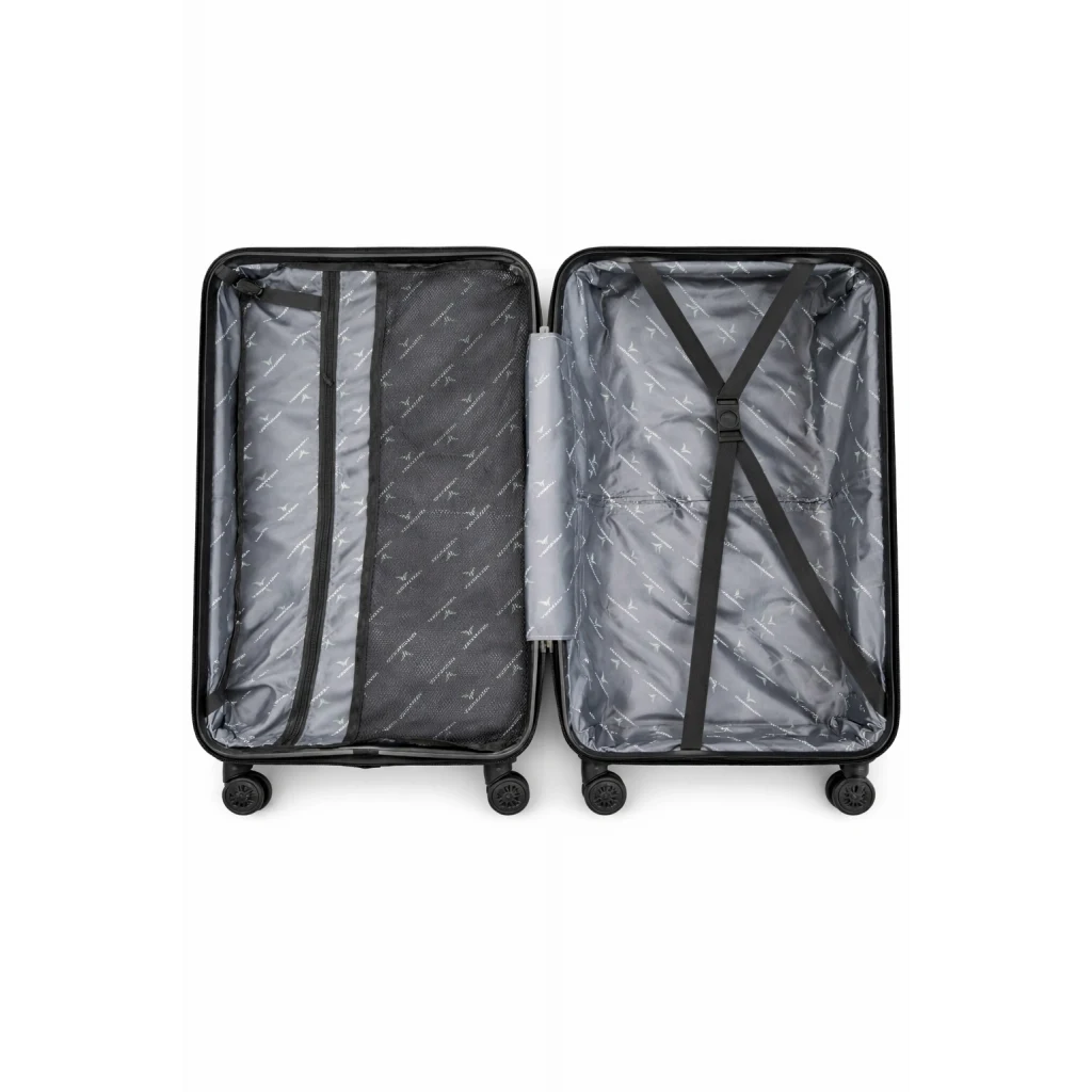 Vegmann Sare Tartılı Polipropilen (PP) Kırılmaz Sarı 3 Lü Valiz Seti