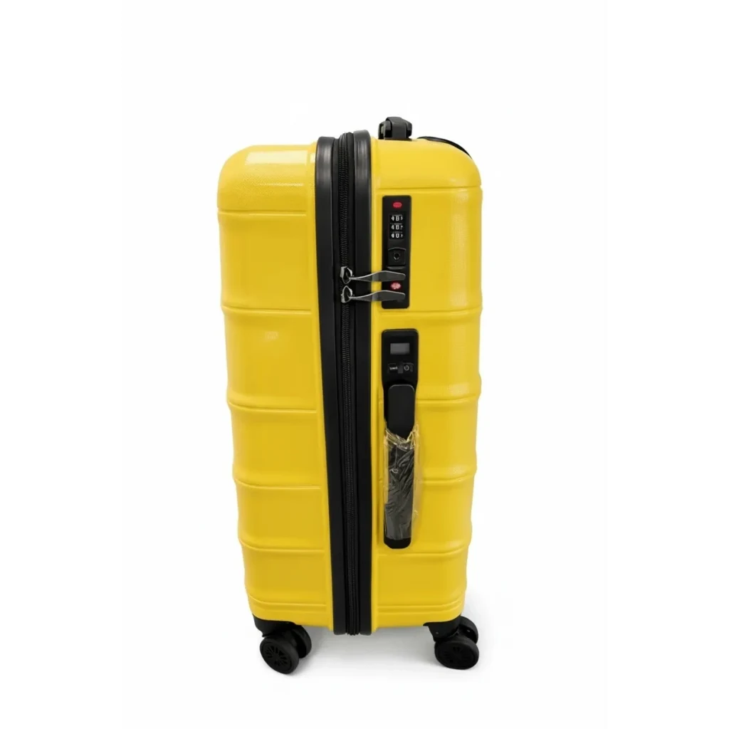 Vegmann Sare Tartılı Polipropilen (PP) Kırılmaz Sarı 3 Lü Valiz Seti