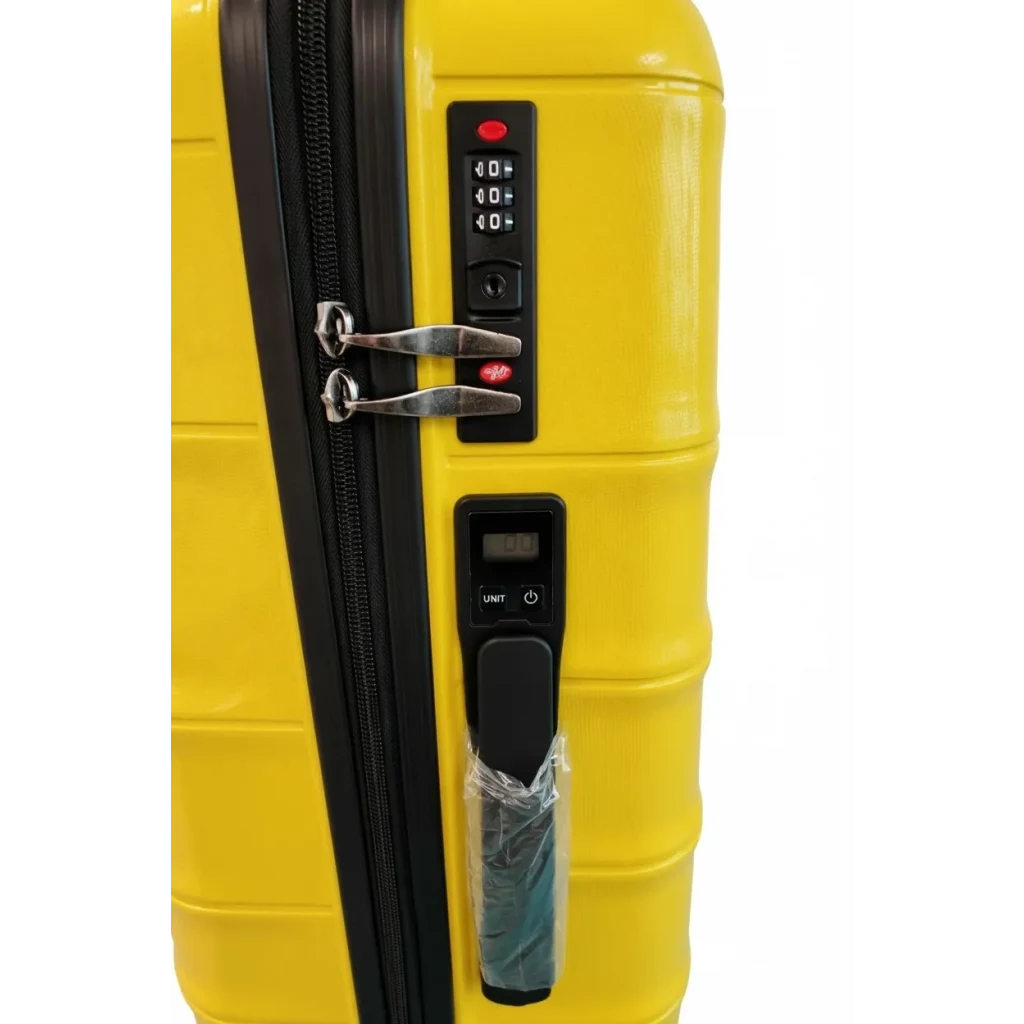 Vegmann Sare Tartılı Polipropilen (PP) Kırılmaz Sarı 3 Lü Valiz Seti