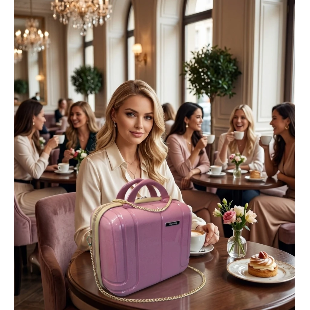 Vegmann Alya Kırılmaz Polipropilen Kadın Makyaj Bakım ve Takı Çantası Mürdüm