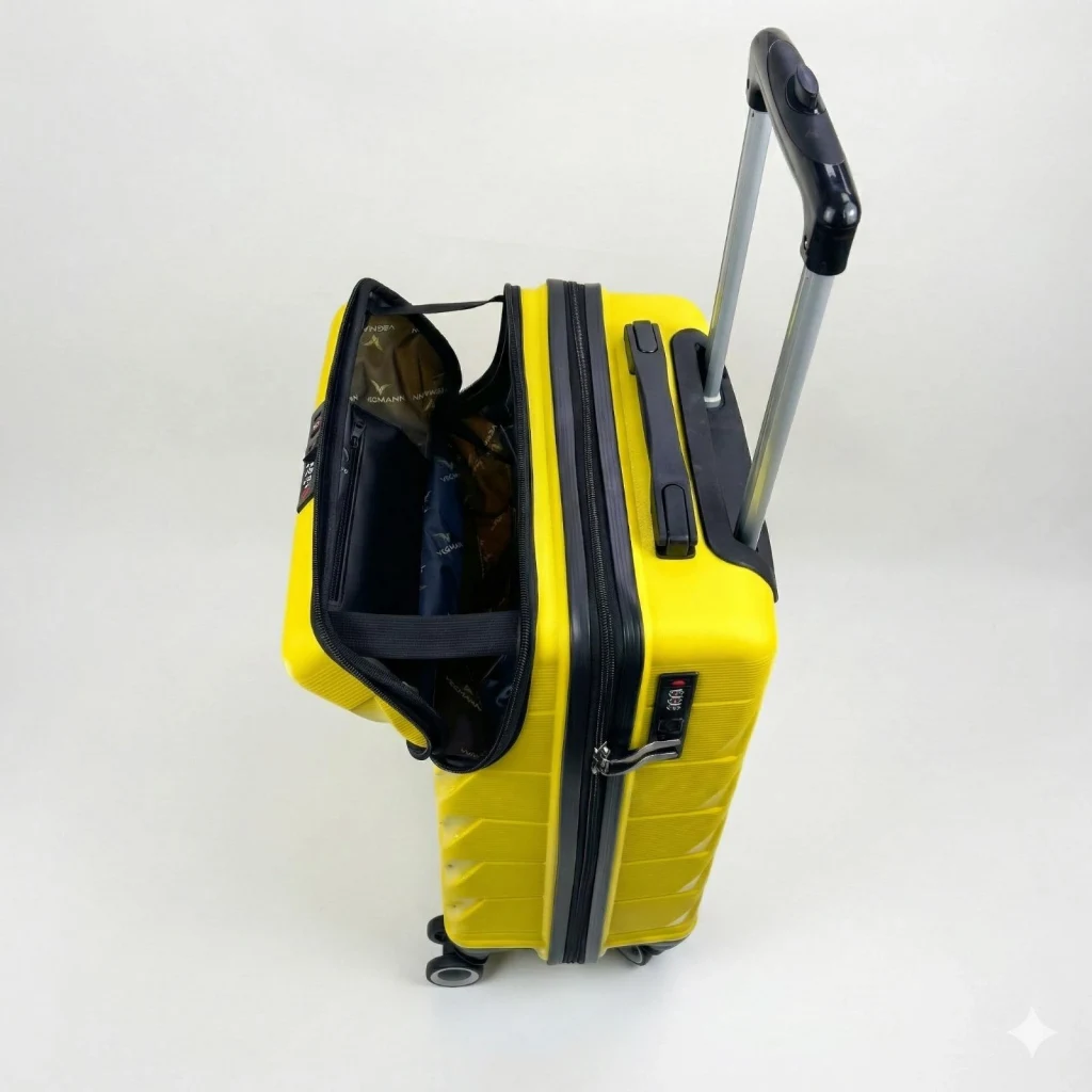 Vegmann Avalon Laptop Bölmeli PP Kırılmaz Sarı Kabin Boy Valiz