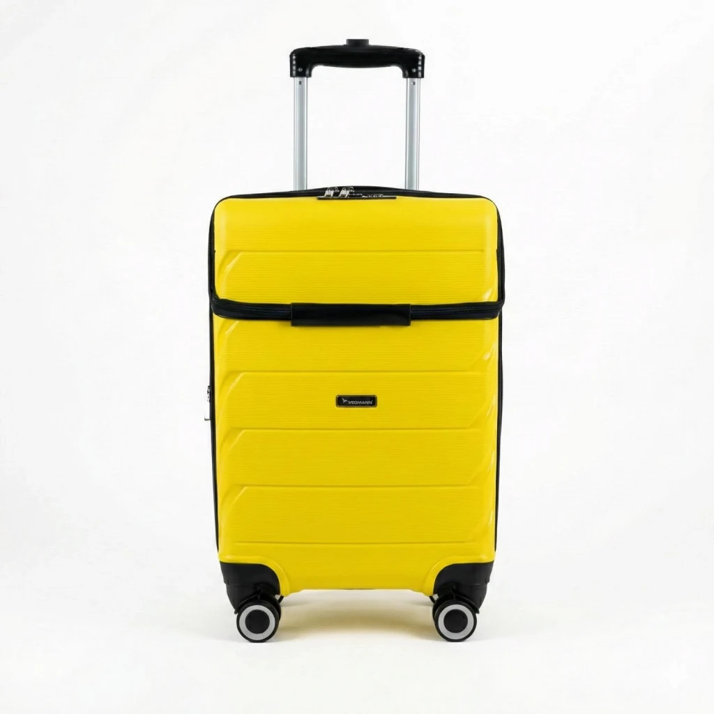 Vegmann Avalon Laptop Bölmeli PP Kırılmaz Sarı Kabin Boy Valiz