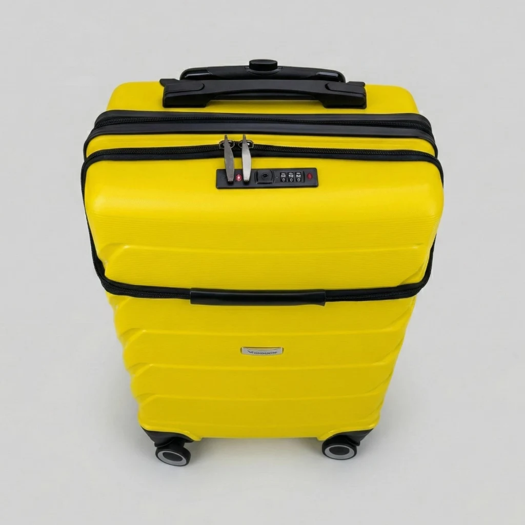 Vegmann Avalon Laptop Bölmeli PP Kırılmaz Sarı Kabin Boy Valiz
