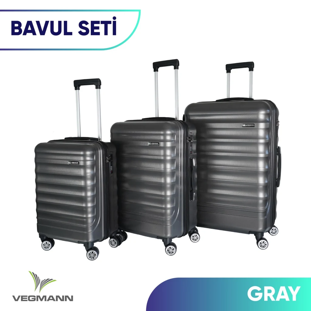 Vegmann Delphin Antrasit 3 lü Valiz seti