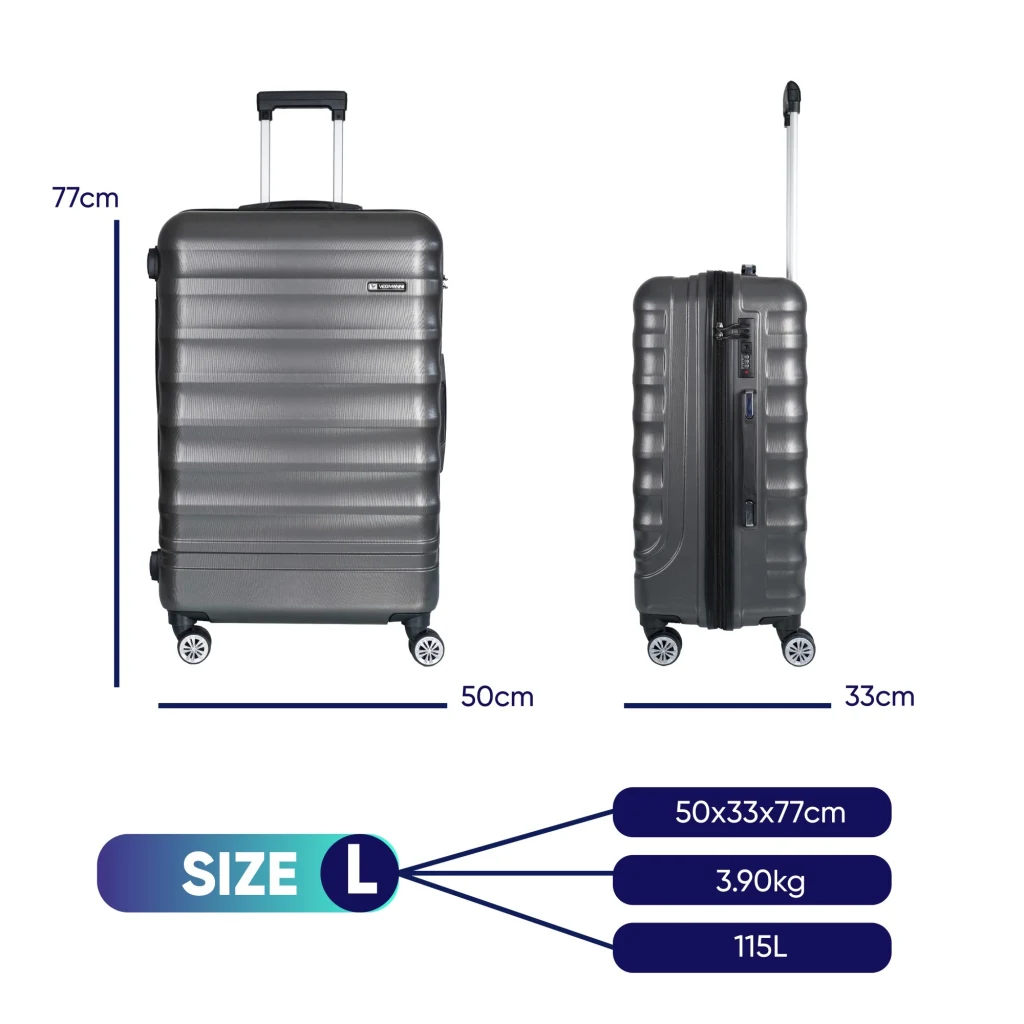 Vegmann Delphin Antrasit Büyük Boy Valiz