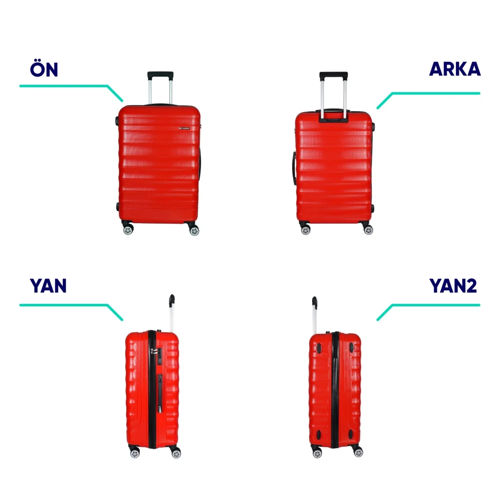 Vegmann Delphin Kırmızı Büyük Boy Valiz