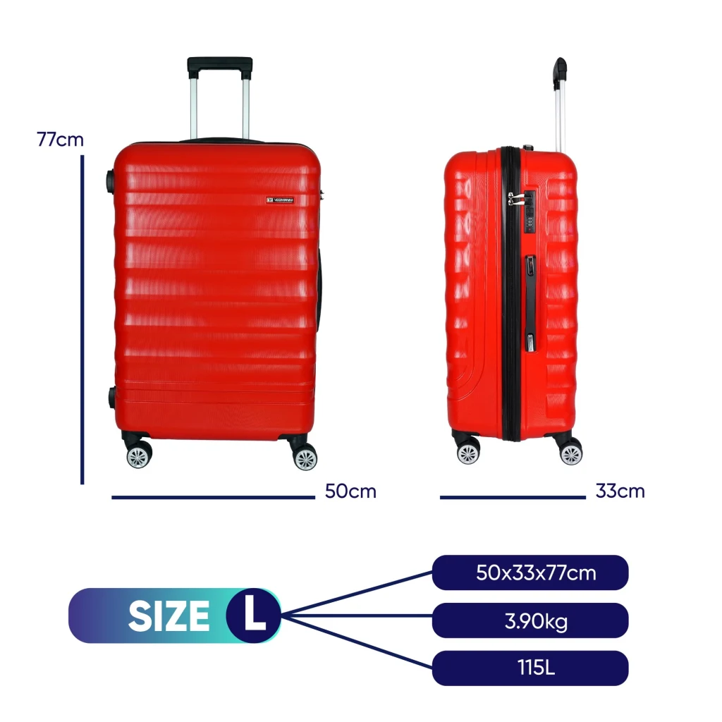 Vegmann Delphin Kırmızı Büyük Boy Valiz