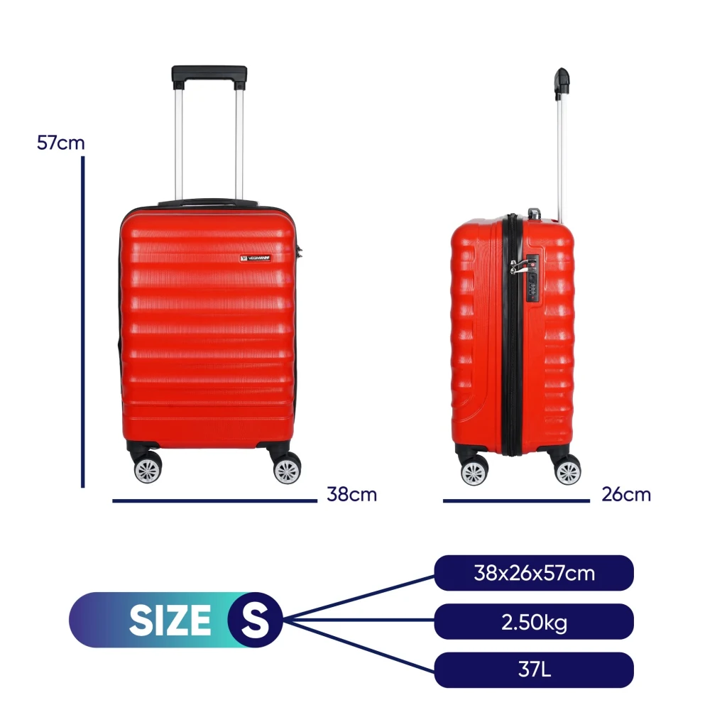 Vegmann Delphin Kırmızı Kabin Boy Valiz