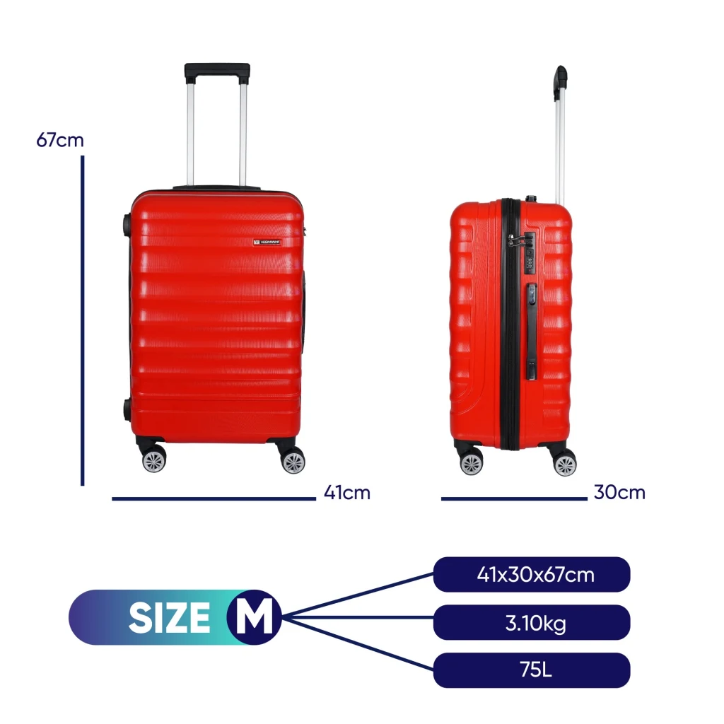 Vegmann Delphin Kırmızı Orta Boy Valiz