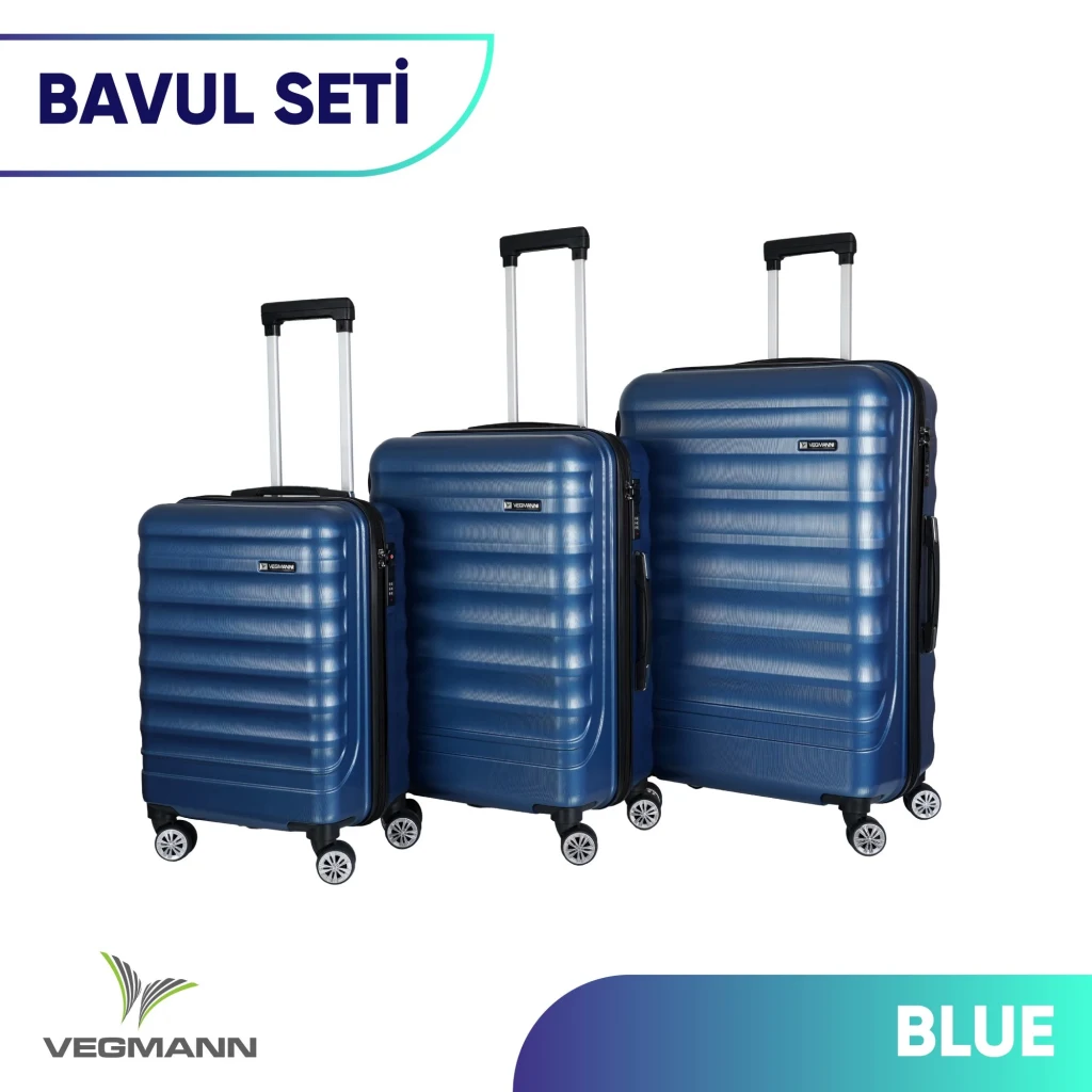 Vegmann Delphin Mavi 3 lü Valiz seti