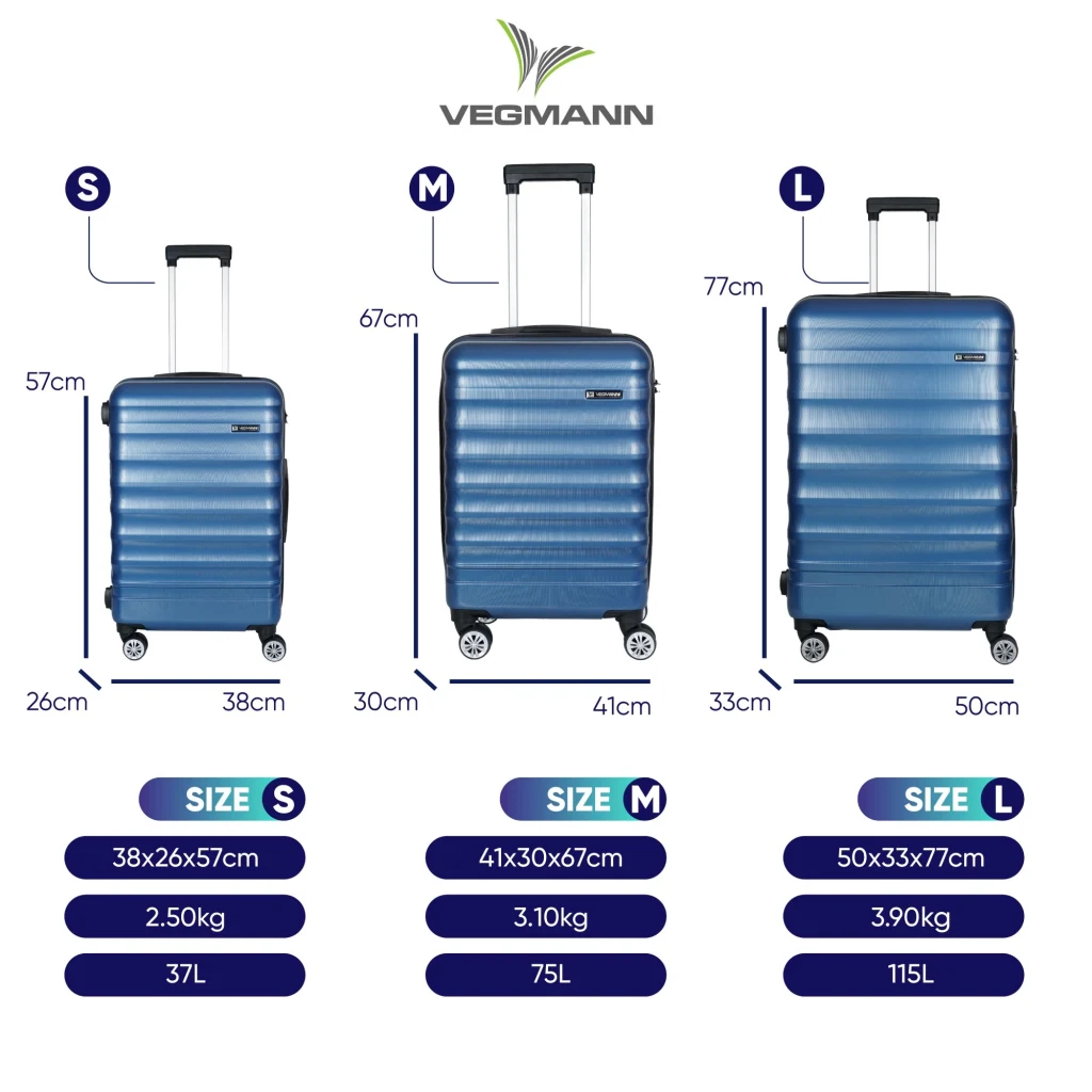 Vegmann Delphin Mavi 3 lü Valiz seti