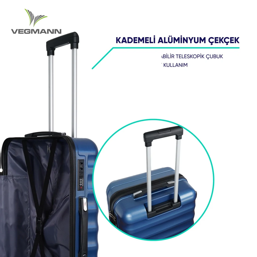 Vegmann Delphin Mavi Kabin Boy Valiz