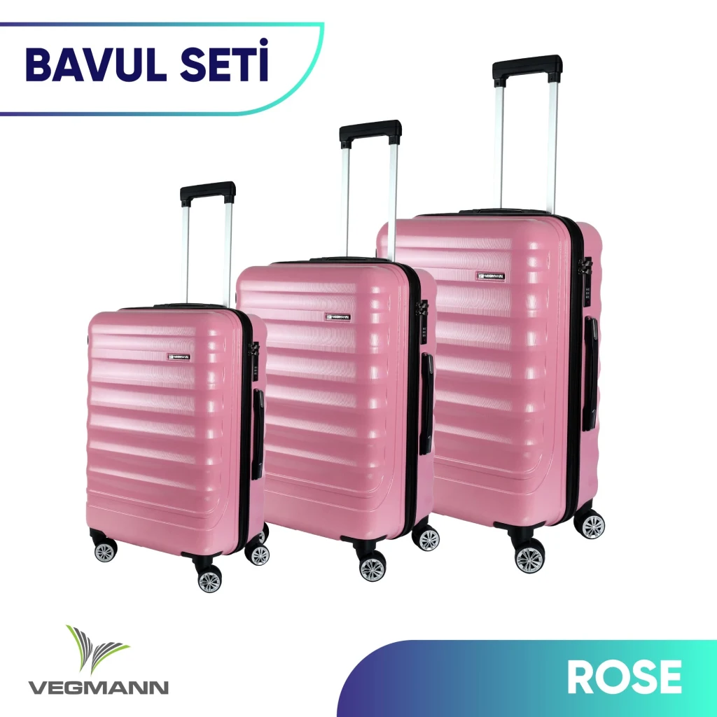 Vegmann Delphin Pembe 3 lü Valiz seti