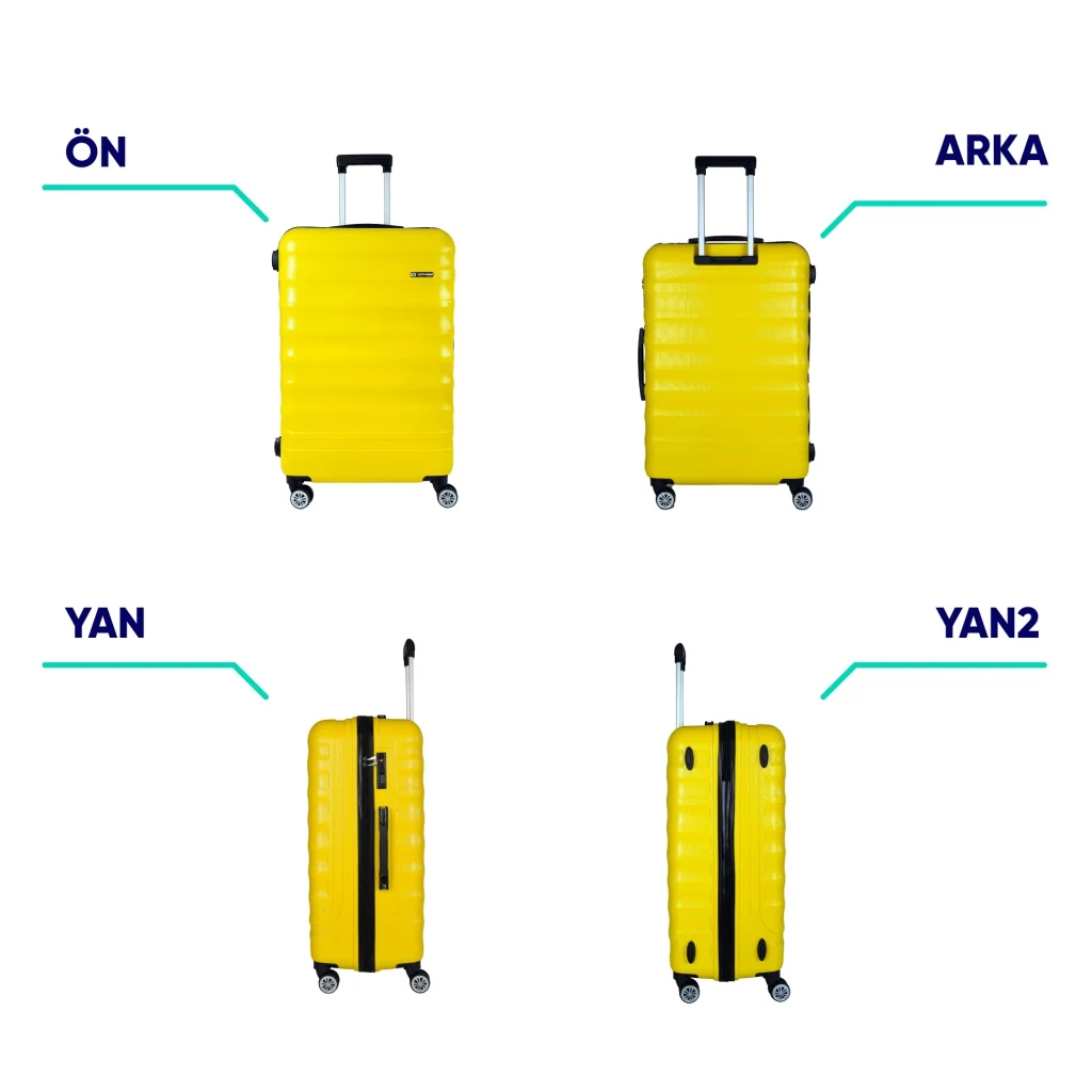 Vegmann Delphin Sarı Büyük Boy Valiz
