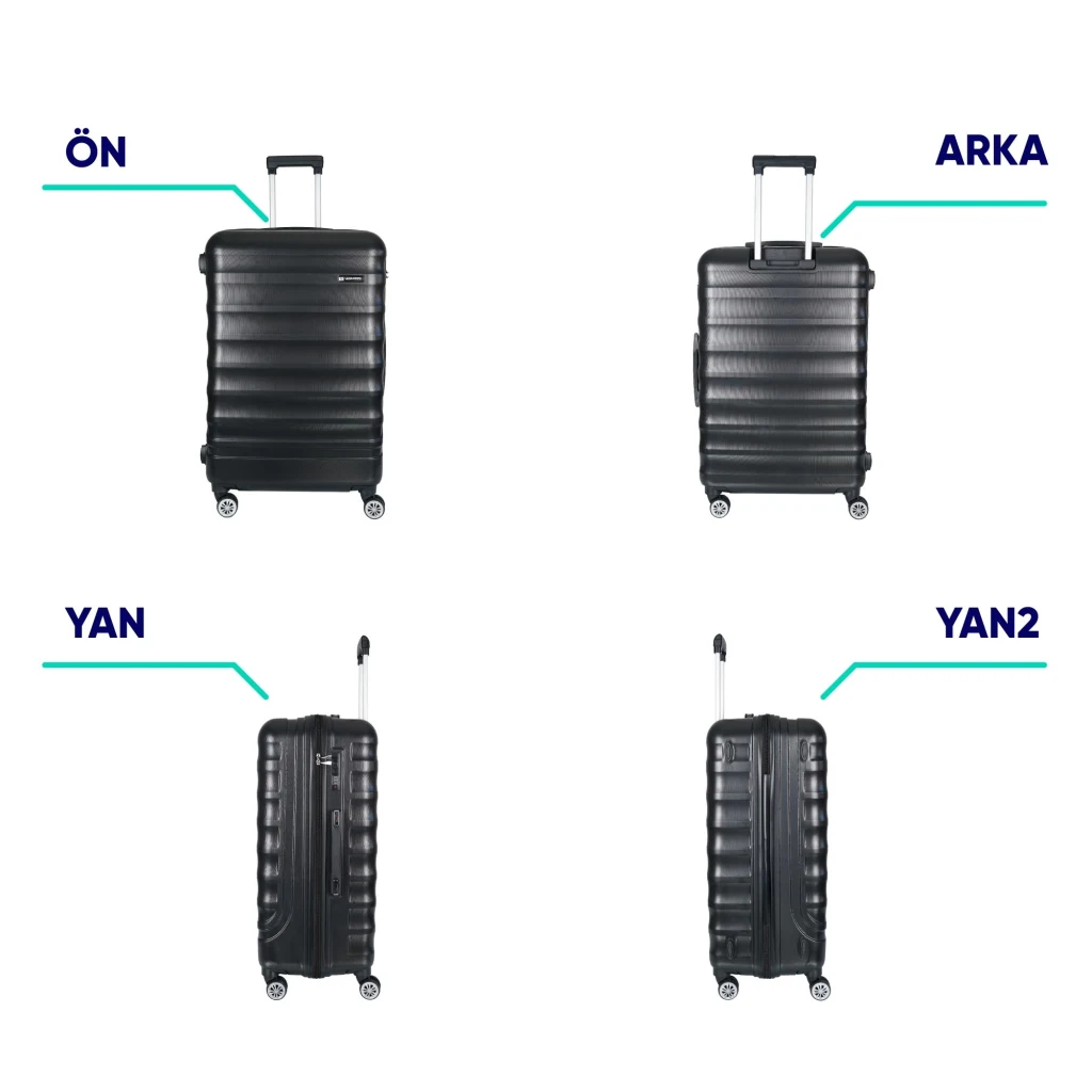 Vegmann Delphin Siyah Büyük Boy Valiz