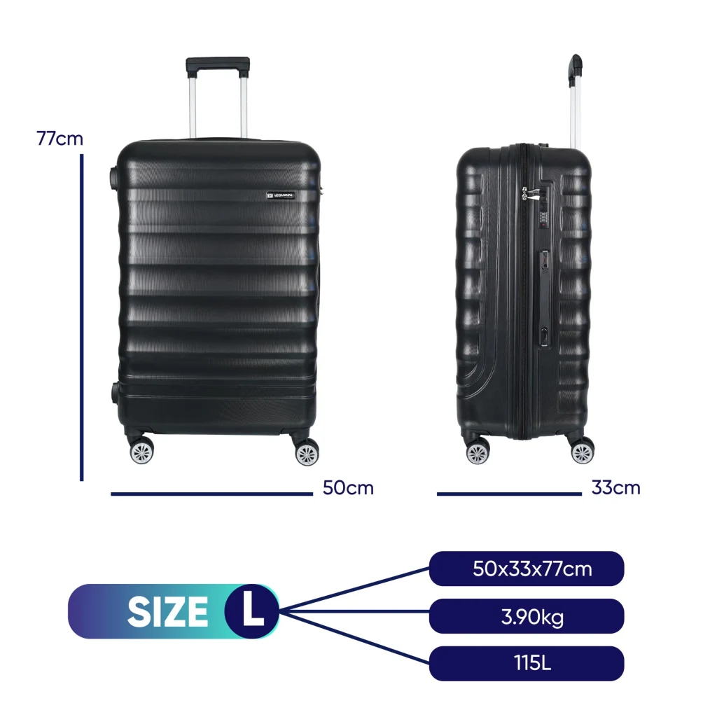 Vegmann Delphin Siyah Büyük Boy Valiz