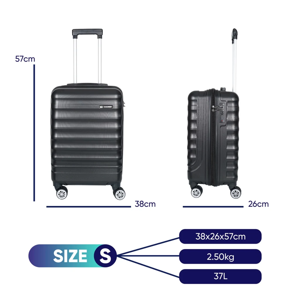 Vegmann Delphin Siyah Kabin Boy Valiz