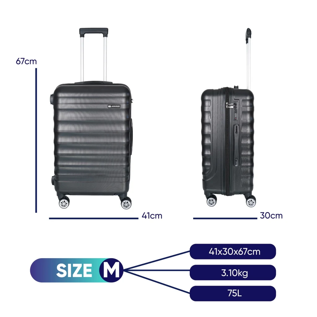 Vegmann Delphin Siyah Orta Boy Valiz