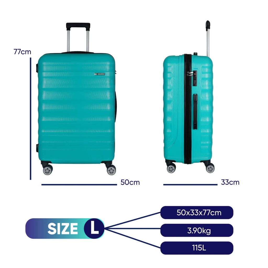 Vegmann Delphin Su Yeşili Büyük Boy Valiz