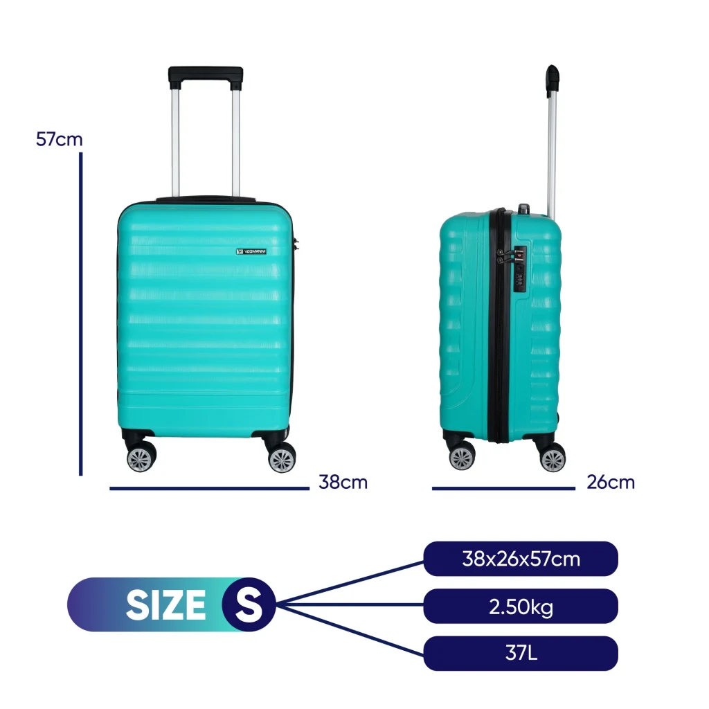 Vegmann Delphin Su Yeşili Kabin Boy Valiz