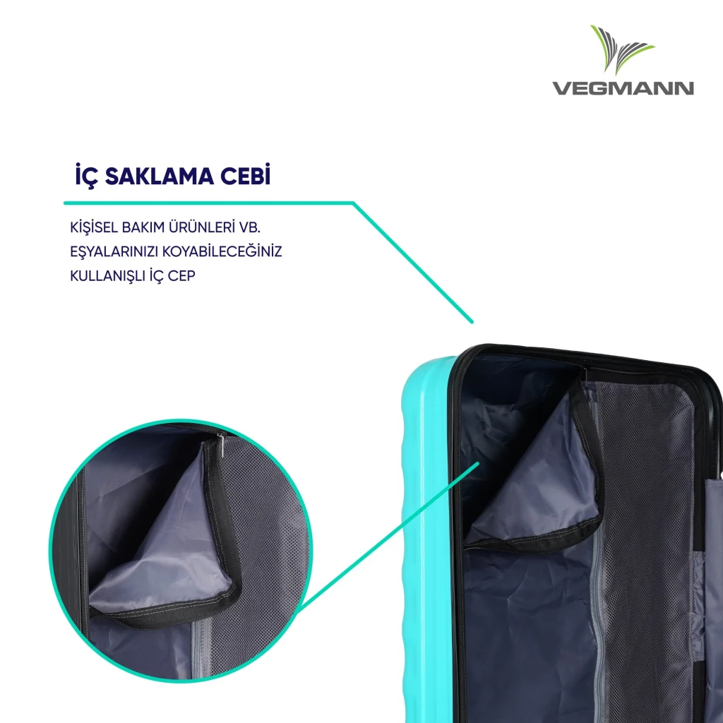 Vegmann Delphin Su Yeşili Orta Boy Valiz