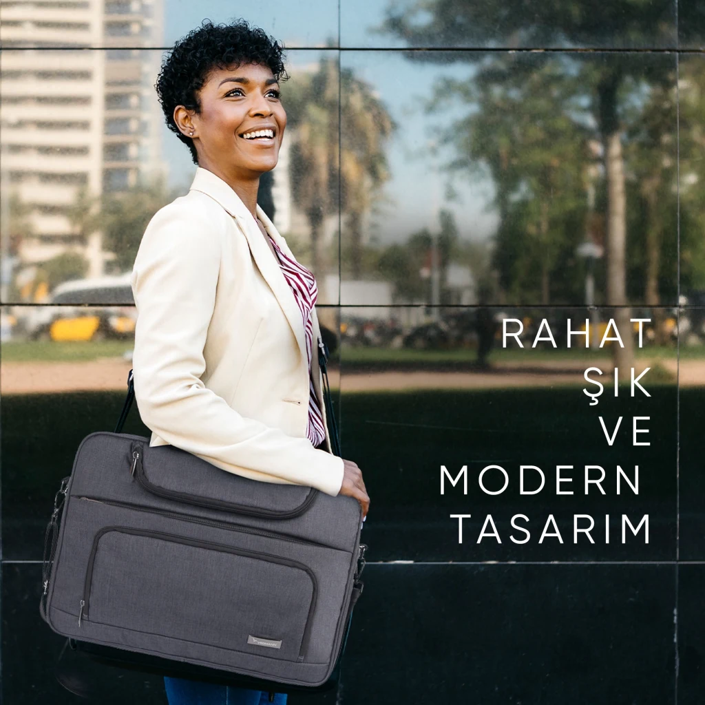 Vegmann Norma 15.6 inç Dizüstü Bilgisayar Uyumlu Evrak ve Laptop Çantası