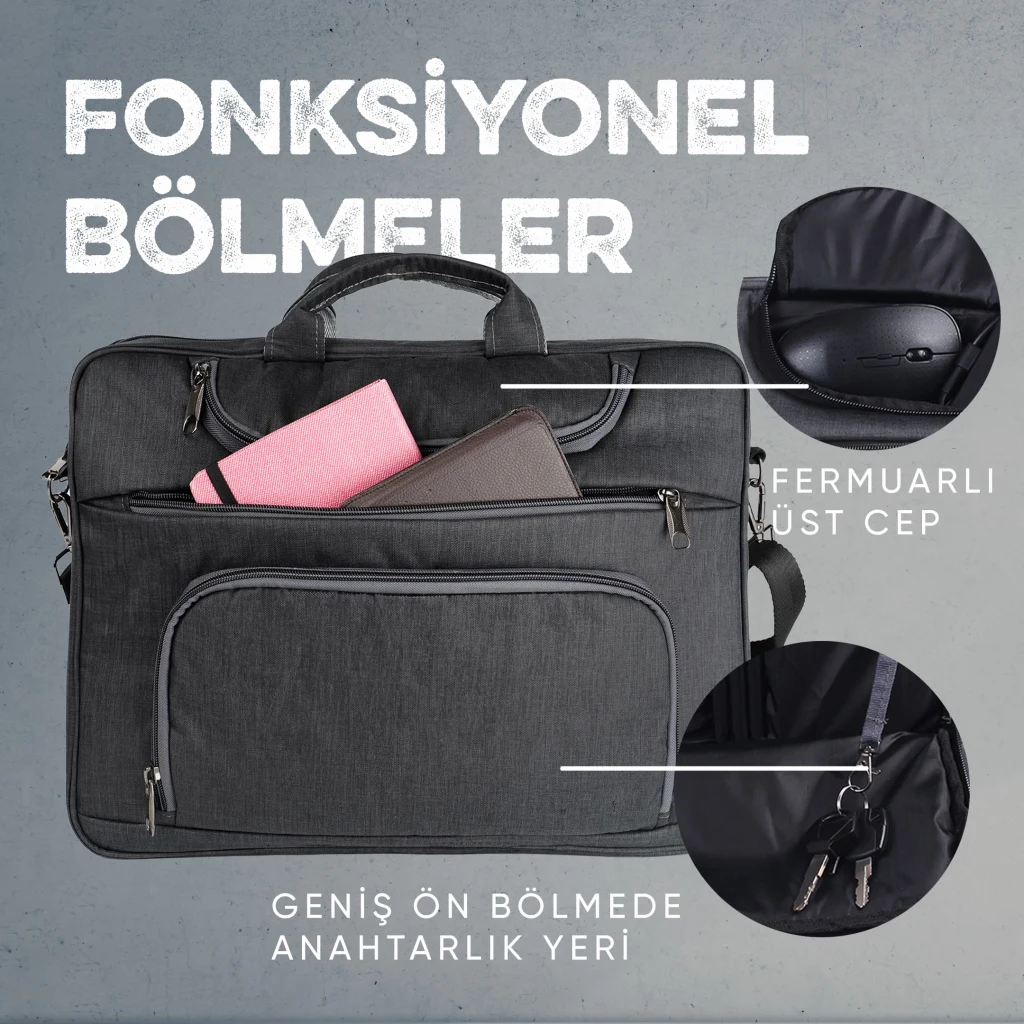 Vegmann Norma 15.6 inç Dizüstü Bilgisayar Uyumlu Evrak ve Laptop Çantası
