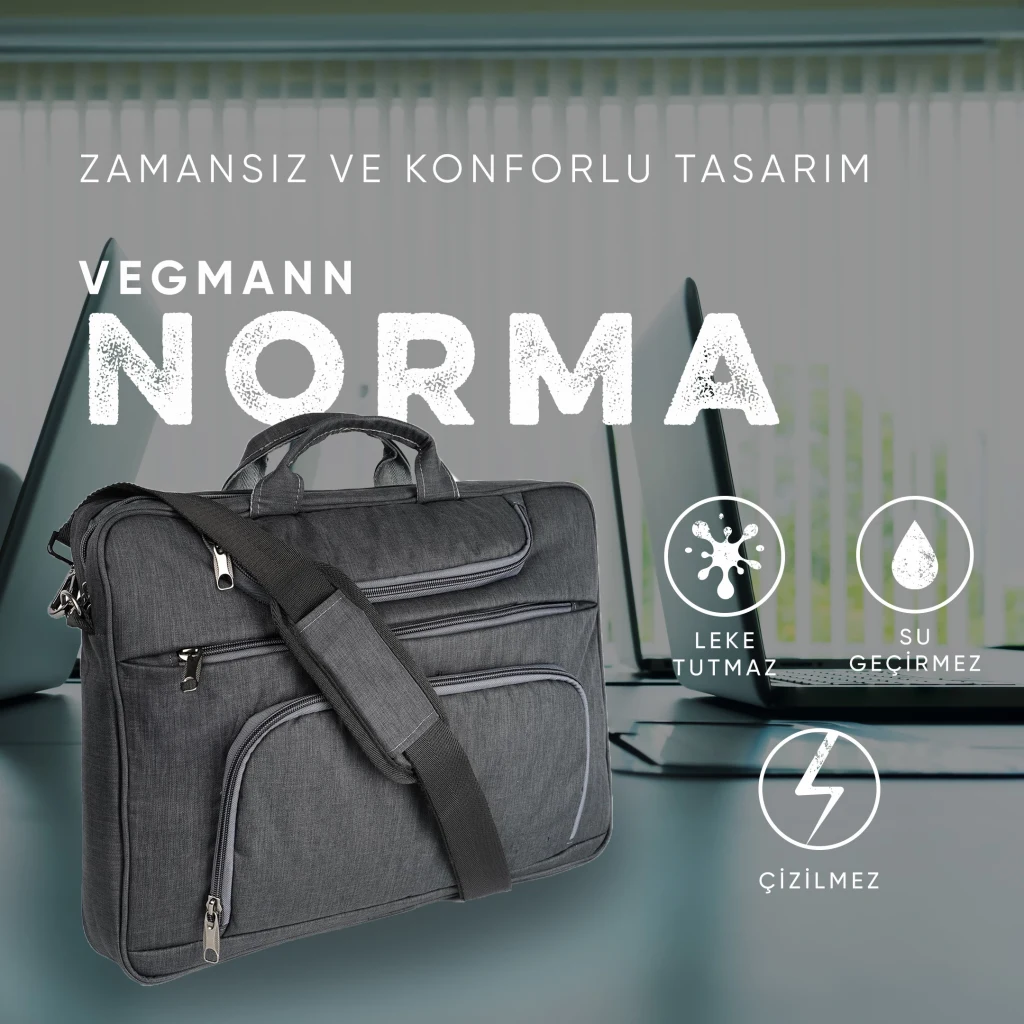 Vegmann Norma 15.6 inç Dizüstü Bilgisayar Uyumlu Evrak ve Laptop Çantası