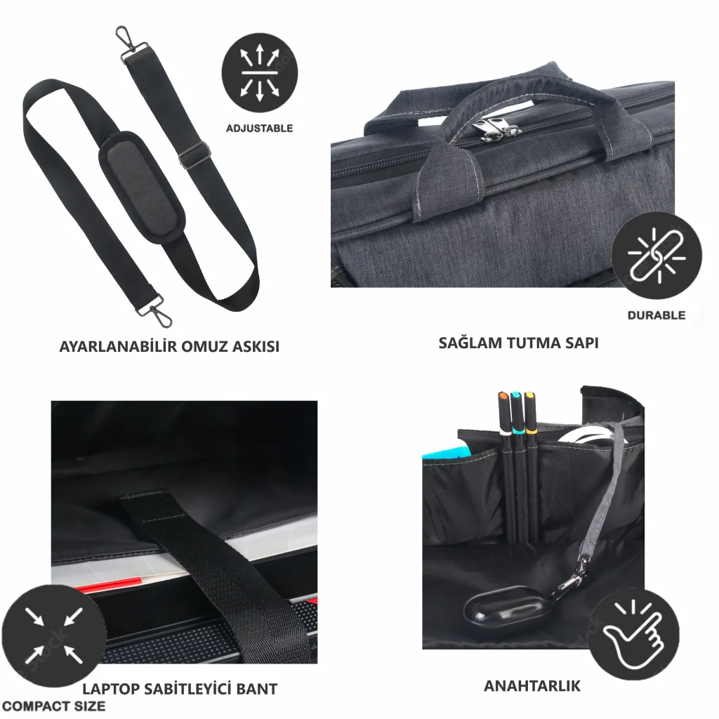 Vegmann Norma 17.3 inç Dizüstü Bilgisayar Uyumlu Evrak ve Laptop Çantası