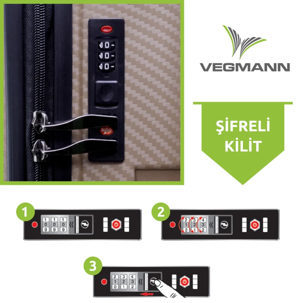 Vegmann Polipropilen (PP) Atlas Gold Büyük Boy Valiz