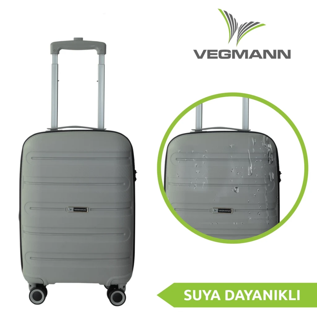 Vegmann Polipropilen (PP) Atlas Gri Kabin Boy Valiz