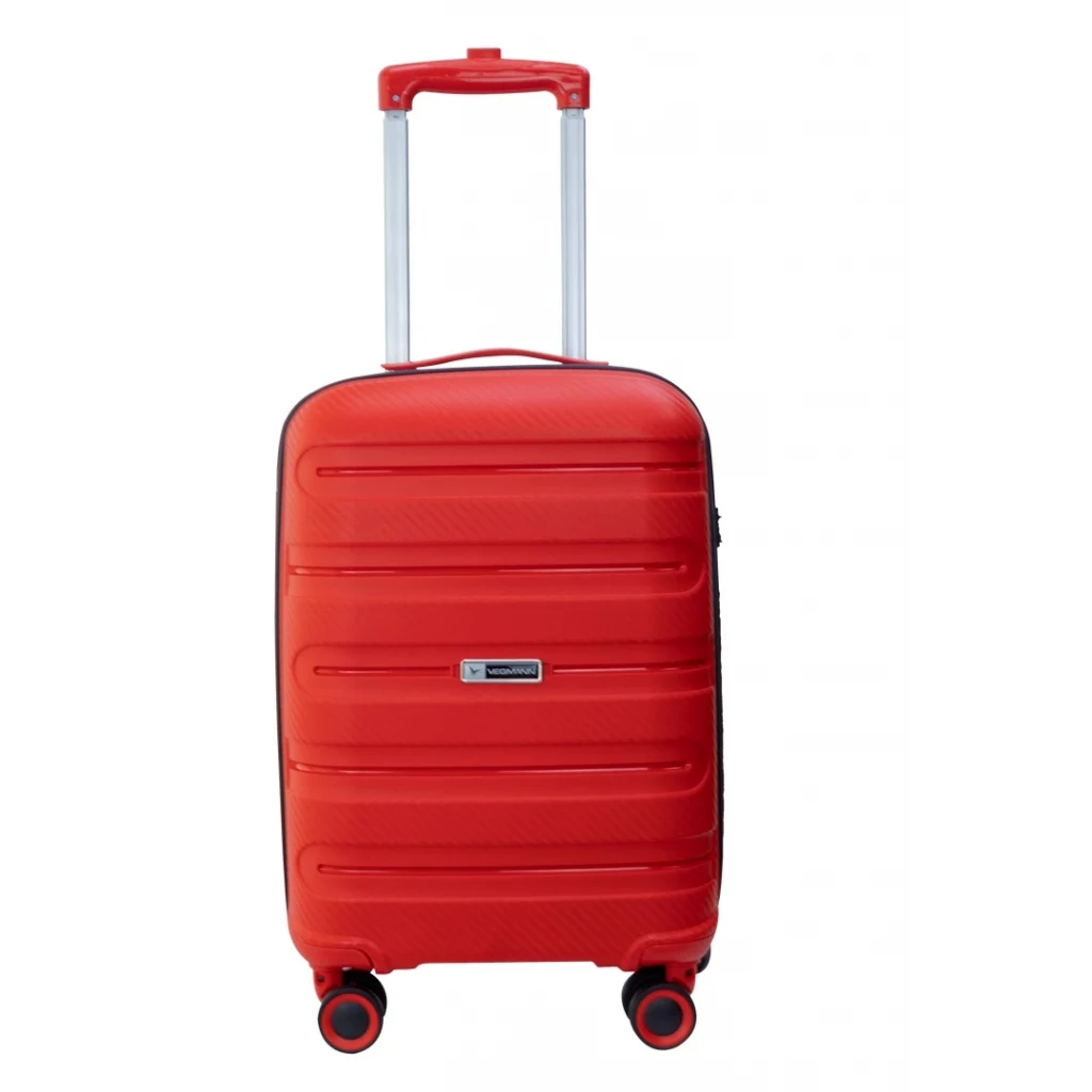 Vegmann Polipropilen (PP) Atlas Kırmızı Kabin Boy Valiz